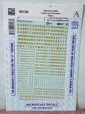 Model Railroad Gothic Letters & Numbers DULUX Microscale Decals 90108 All Scales