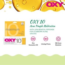 OXY10 10 Benzoyl Peroxide 10g Stubborn Acne Pimple Spot Control Treatment 2xNEW