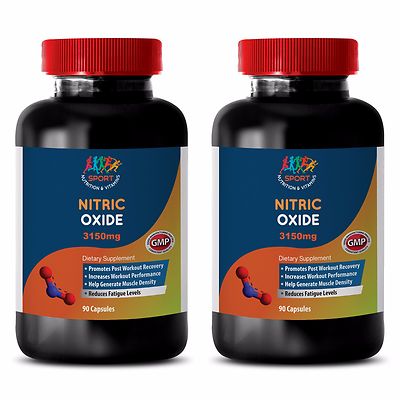 Glutamine - NITRIC OXIDE 3150 - Increases Muscle Growth - 2Bot 180Ct