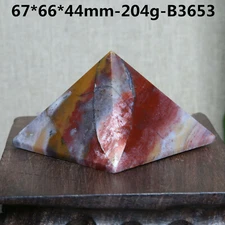 B3653-204gNatural Ocean Jasper Crystal Healing Reiki Energy Stone Carved Pyramid