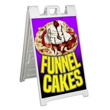FUNNEL CAKES Signicade 24x36 AFrame Plastic Sidewalk Sign CARNIVAL FAIR FOOD