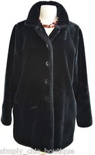 Harolds Vintage Jacket Opera Knee Coat Faux Fur Boho Plush Black Mink Size 8 Vtg