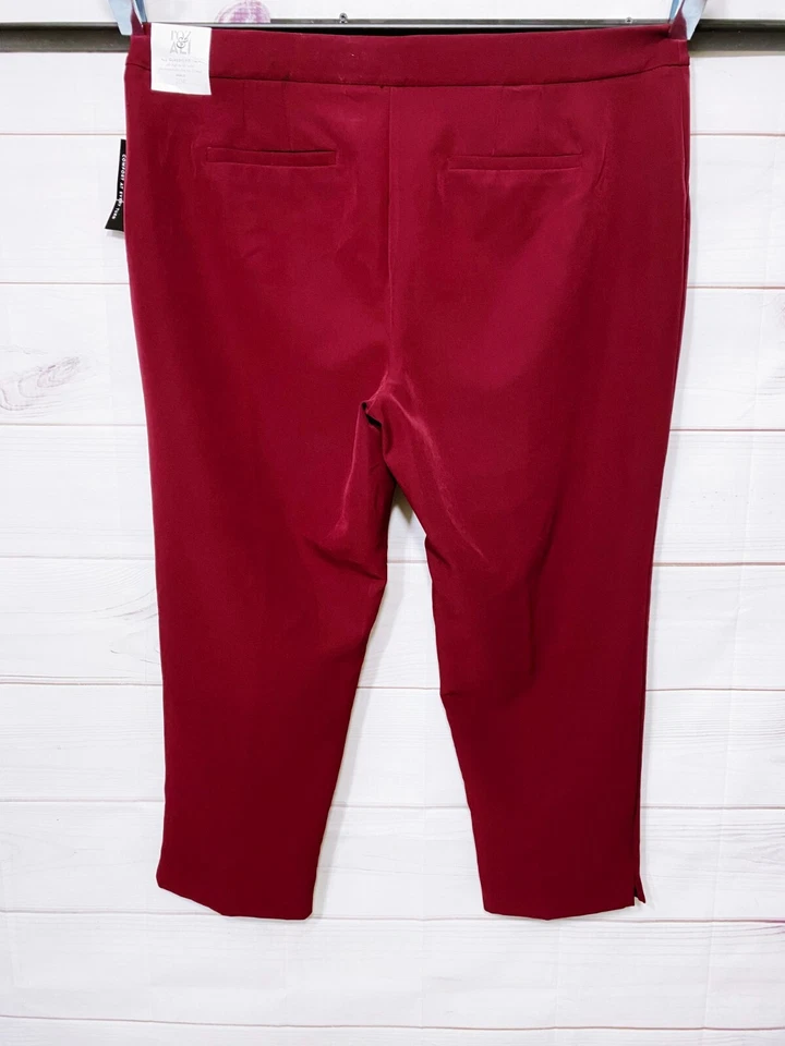 Брюки без застежек женские Dressbarn Roz & Ali размер 20 бордовые эластичные - Изображение 4 из 4