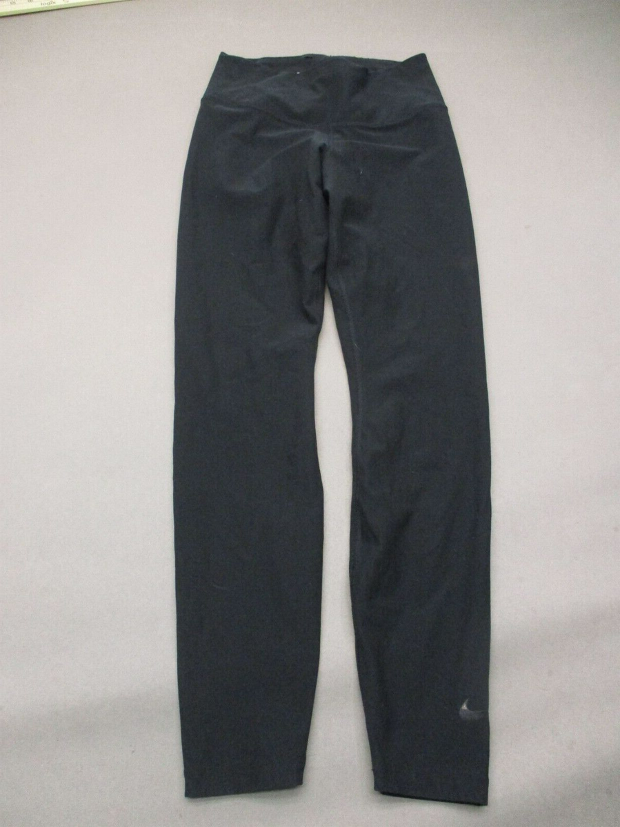 NIKE DRI-FIT Size M Womens BLK Stretch High Rise Pull On Athletic Leggings  128