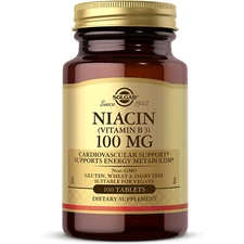 Solgar Niacin (Vitamin B3), 100 mg, 100 Vegan Tablets