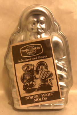 Vintage Nordic Ware Molds Santa Mold Cake Pan 3D Sealed Instructions Holiday 10''