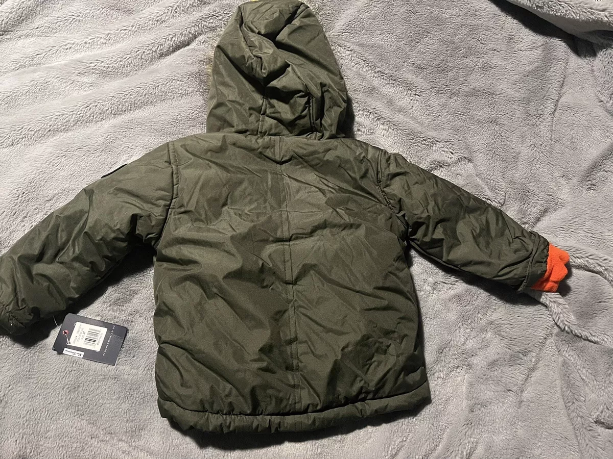 BEN SHERMAN BABY 2T OLiVE PARKA WINTER JACKET COAT HOOD WITH FUR