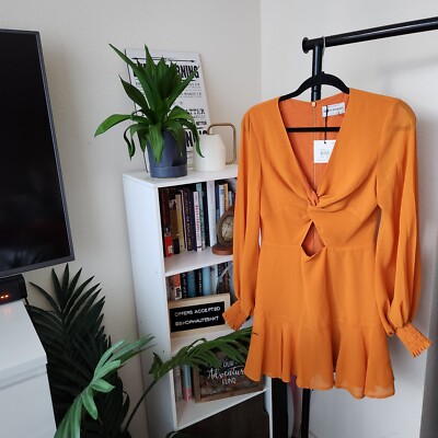 finders keepers orange dress NWT Finders Keepers Dress Aranciata Dress Small Orange Pink Print Super Cute