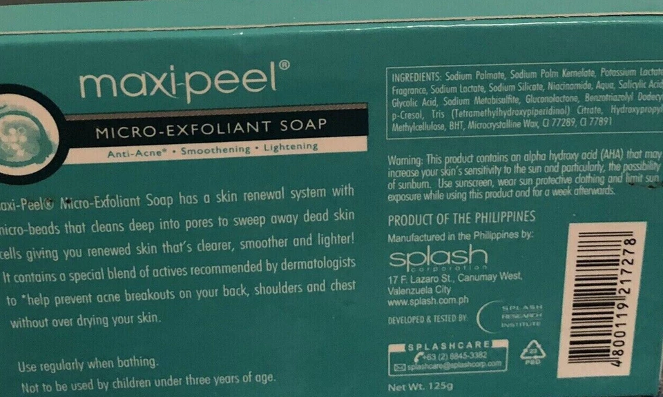 Jabón Micro Exfoliante Maxi Peel Jabón Anti-Acné Suavizante y Aclarante 125g Foto 3 de 3
