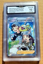 GMA 10 GEM MINT Pokémon Breeder's Nurturing 188/189 Darkness Ablaze Holo Pokémon