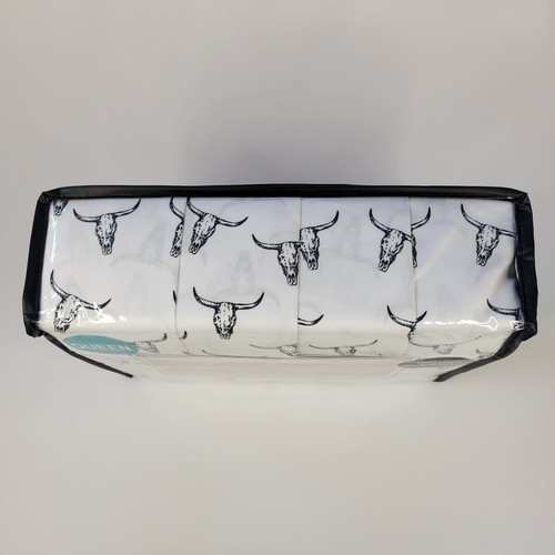 Wrangler 6pc QUEEN Sheet Set Black White Longhorn Steer Bull Skull Western Ranch - Picture 4 of 10