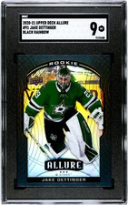 JAKE OETTINGER 2020-21 Upper Deck Allure Black Rainbow Rookie RC SP SGC 9 MINT