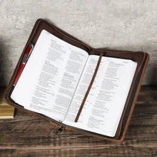 Holy Bible Protective Cover Case Book Cover Case Bag Vintage Genuine Leather