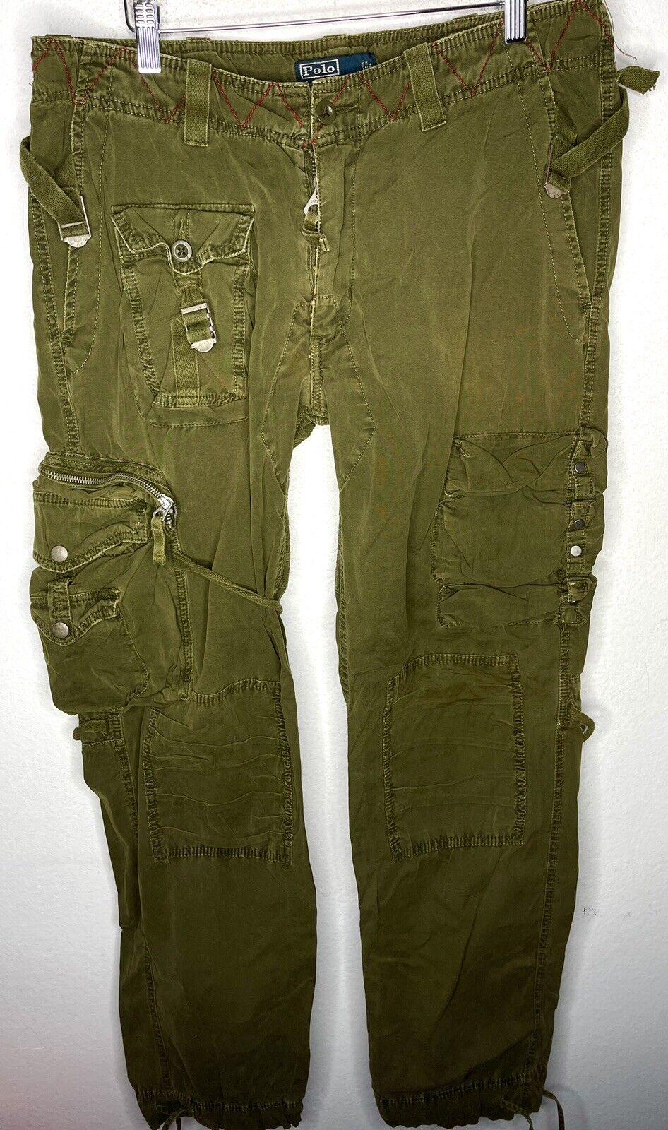 Polo Ralph Lauren 34 Green Military Cargo Tactical Pants RRL Buckle  Paratroopers