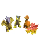 Lot of 4 Adventure Planet Plastic Cartoon Happy Playful Dinosaurs Dinos