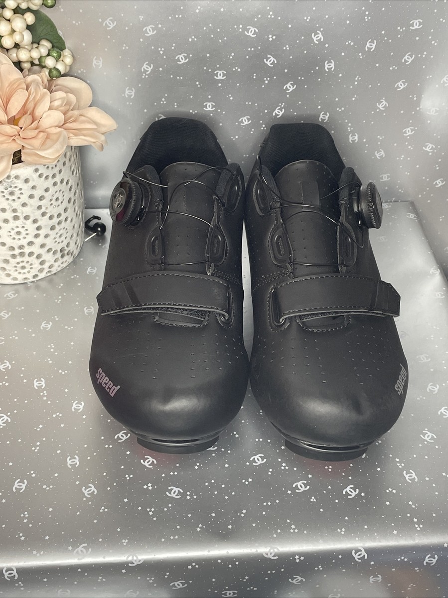 YOW SPEED Black Road Bike Cycling Shoes Size 39 US 7 New  display picture 3