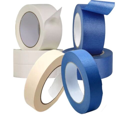 Masking Tape Painter Tape  Indoor/Outdoor Blue/White 24mm,48mm x 50m - Afbeelding 1 van 7