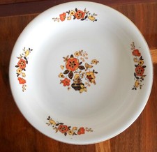 3 ANTIQUE BOHEMIAN FLORAL SALAD BOWLS WHITE VINTAGE CZECHOSLOVAKIA Epiag