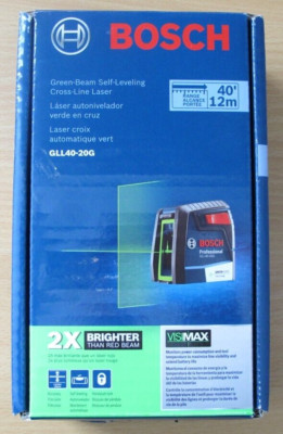 Bosch GLL40-20G Green-Beam Self-Leveling Cross-Line Laser Unused