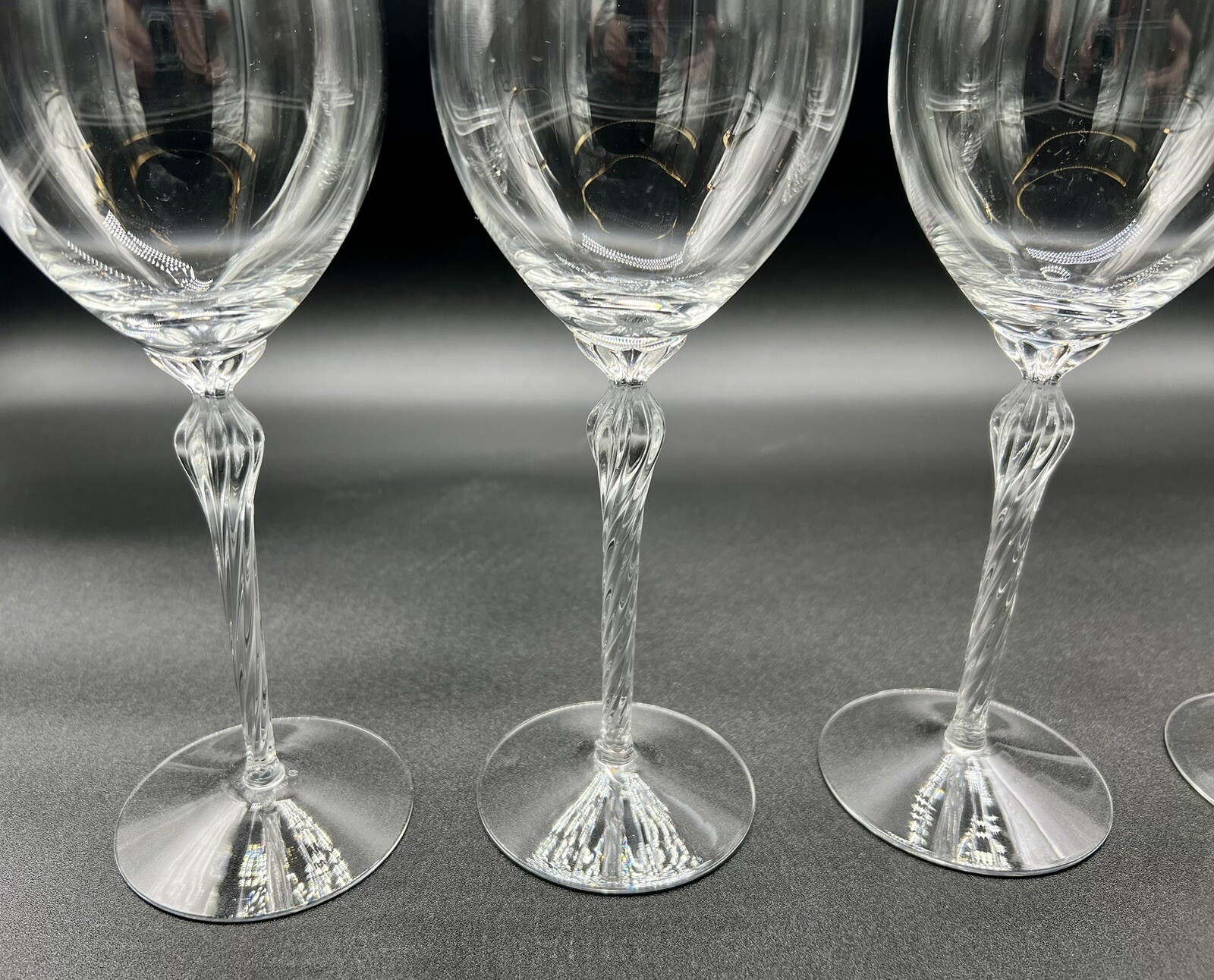 Lenox MONROE Crystal Water Goblets Wine Ice Tea Glasses Gold Trim 8.5” Set 4 eBay