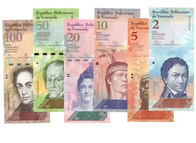2013 Venezuela Banknote Set 6 Pcs 2 5 10 20 50 100 Fuerte P88 - P93 UNC - Bild 1 von 2