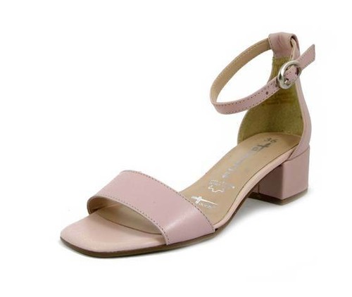Sandali Donna Eleganti Pelle Rosa Cipria Tacco Basso Cinturino Caviglia  TAMARIS | eBay