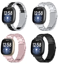 US Wrist Strap For Fitbit Versa 3 4 / Sense 1 2 Stainless Steel Metal watch Band