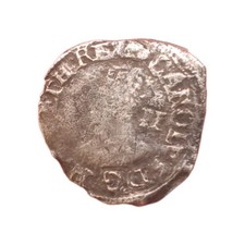1645-46 King Charles I Hammered .925 Silver Half Groat