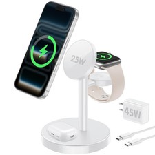 25W 3 in 1 Fast Wireless Charging Station Dock Adapter For Apple Phone