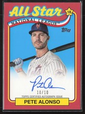 2024 TOPPS UPDATE PETE ALONSO 1989 BASEBALL ALL STAR AUTO RED #D 10/10