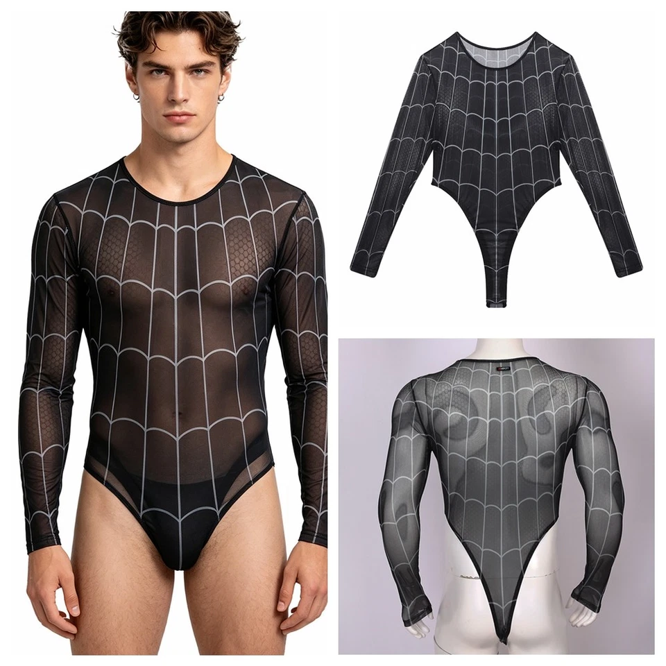 Männer Strampler Clubwear Body Nacht Jumpsuit Sexy Tangas Leistung Transparent - Bild 3 von 4