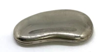 VINTAGE SILVER TONE BEAN Solid Perfume Purse Compact Elsa Peretti for Halston