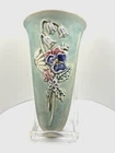 Weller Pottery Wall Pocket Light Blue with Flowers Vase
