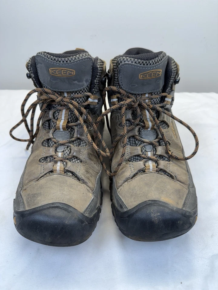 Botas de caminhada masculinas KEEN Targhee III couro marrom preto médio impermeável 9,5M 42,5 - Imagem 3 de 4