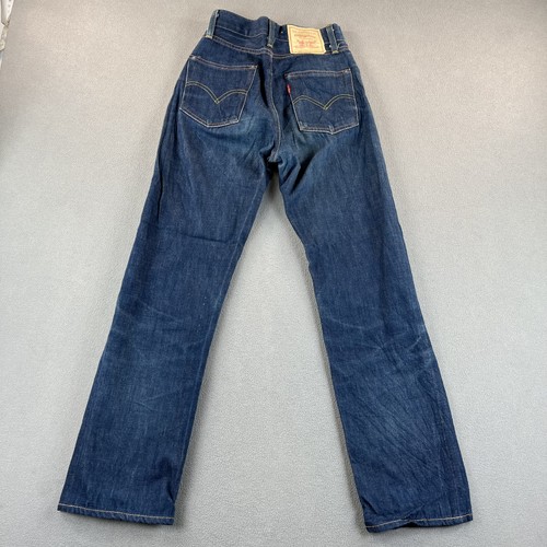 Jeans Levis 701 donna 24x28 blu denim cimosa vita alta etichetta LVC 24x34 - Foto 4 di 19