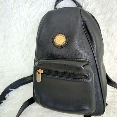 Pierre Balmain Mini Backpack Shoulder Bag Leather in Black USED Good Condition