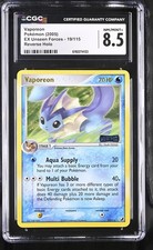 CGC 8.5 Vaporeon 19/115 EX Unseen Forces Reverse Holo Stamped Pokemon Card on eBay