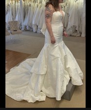 Madison James Allure Bridals MJ960 “Ivory” Satin Fit and Flare Wedding Dress