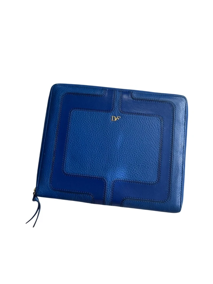 DVF Diane Von Furstenberg Azul Guijarro Cuero iPad Funda Foto 4 de 4