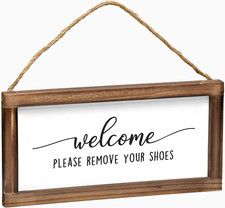 Please Remove Your Shoes Off Front Door Sign 6x12 Inch, No Shoes Home Farmhouse