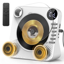 Desktop CD Player Bluetooth with HiFi Dual Speaker, CD Player for Home with R...