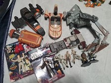 Star Wars Vehicle Toy Lot  80s 90s At At, Speeder, Luke, Rey, Bendems, Bobblehea