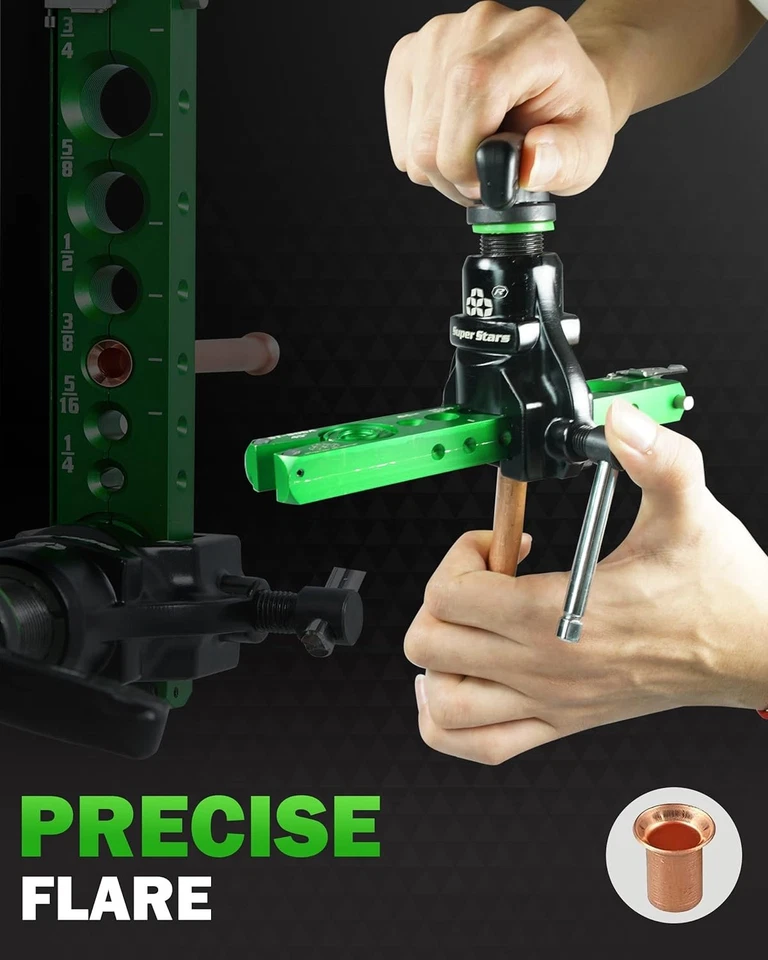 Super Stars Flaring Tool Kit 1/4in - 3/4in Single Flare Tool HVAC 45° Eccentric - Image 4 of 4