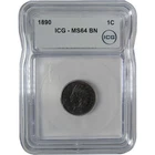 1890 Indian Head Cent MS 64 BN ICG Penny Uncirculated SKU:I22957