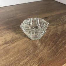 CLEAR GLASS VOTIVE CANDLE HOLDER TEA LIGHT DIAMOND CUT STAR SNOWFLAKE...
