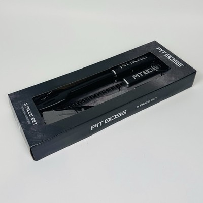 Pit Boss 3 Piece Grilling Set - Spatula, Tongs, Cleaning Brush 41031 New In Box