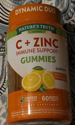 NEW Nature's Truth C + Zinc Gummies Dynamic Duo Supplement SEALED 12/2025