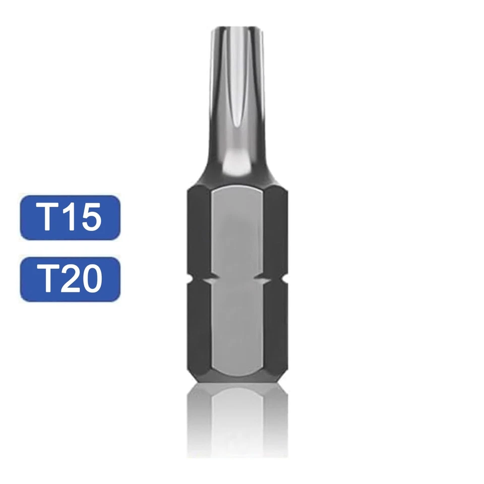 HKB 20 Stück Torx Bits S2 T15 / T20 1/4" x 25 mm aus Hochleistungsstahl S2 | Torx