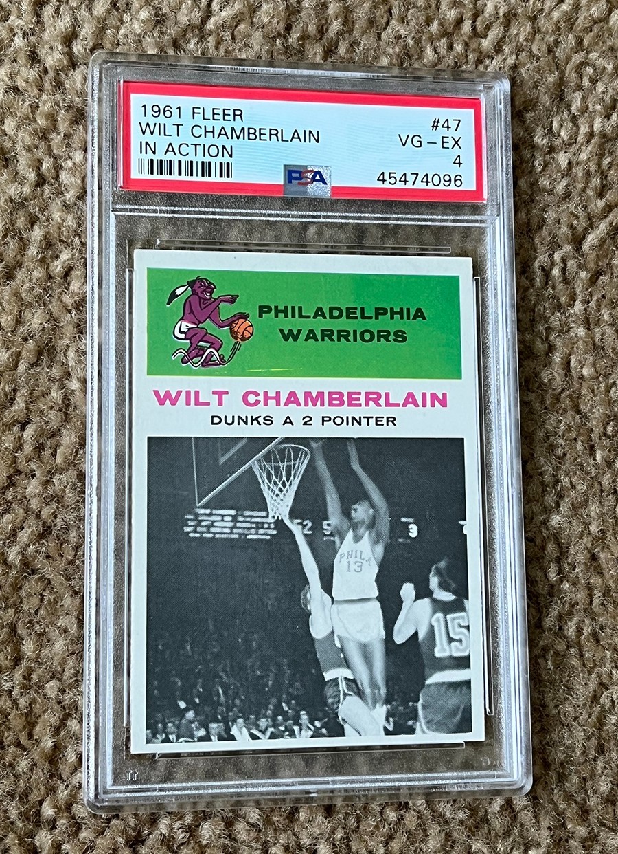 1961 Fleer Wilt Chamberlain In Action #47 PSA 4 VG-EX
