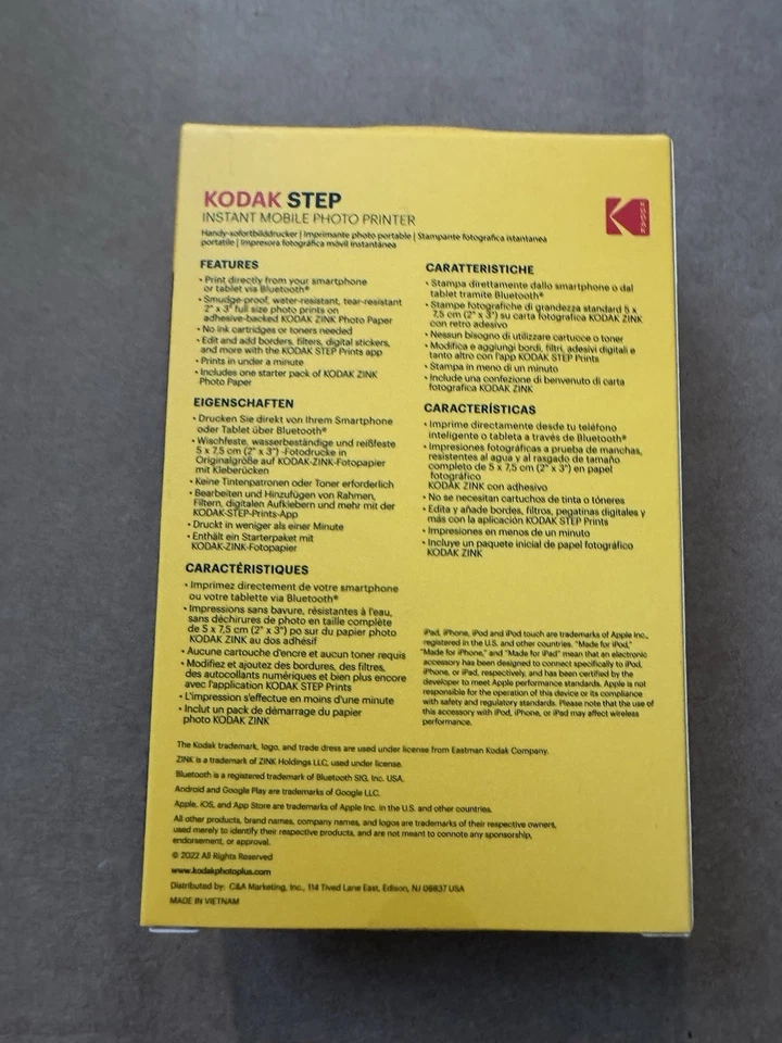 KODAK Step Instant Smartphone Photo Printer - Pink -  Brand New/ Unopened - Image 2 of 2